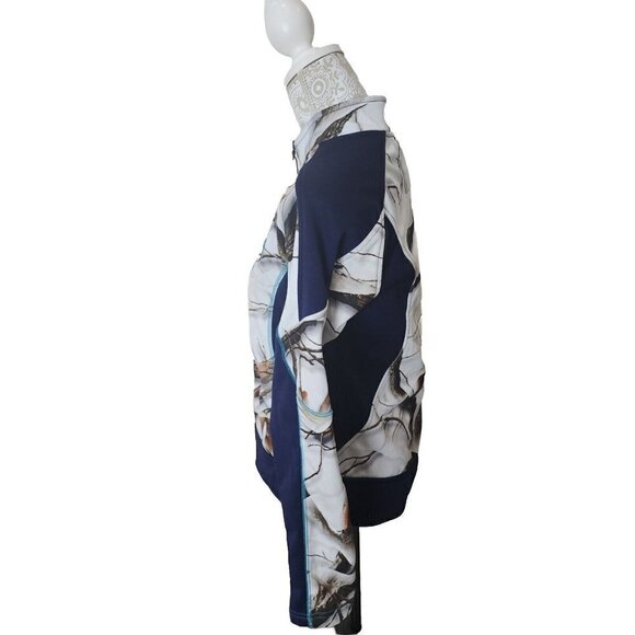 Huntworth Full Zip Jacket womens Medium Oak Tree Camo Navy Gray mock neck Medium - Picture 4 of 9